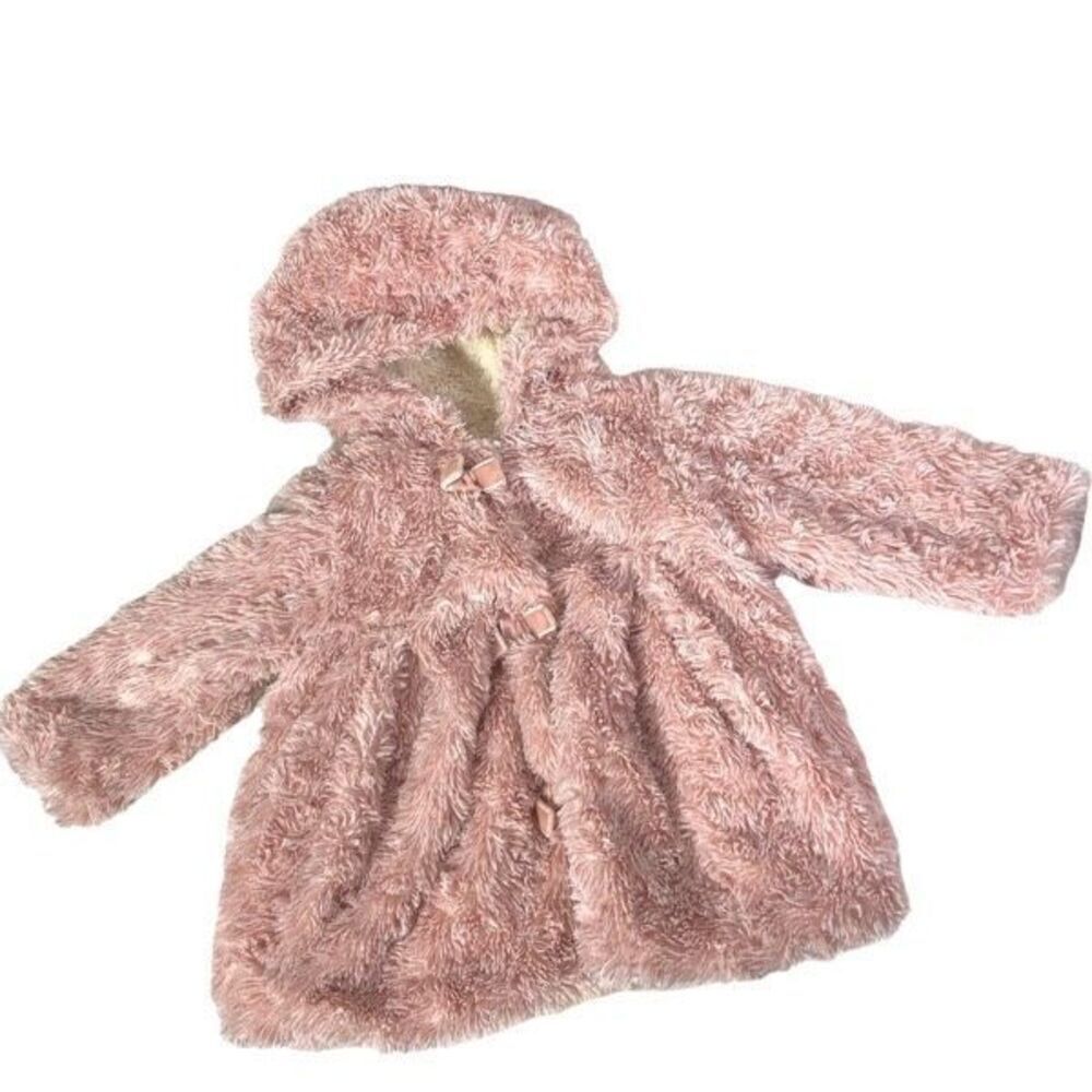 American Widgeon Infant's Fluffy Faux Fur Hooded Coat Size 12M